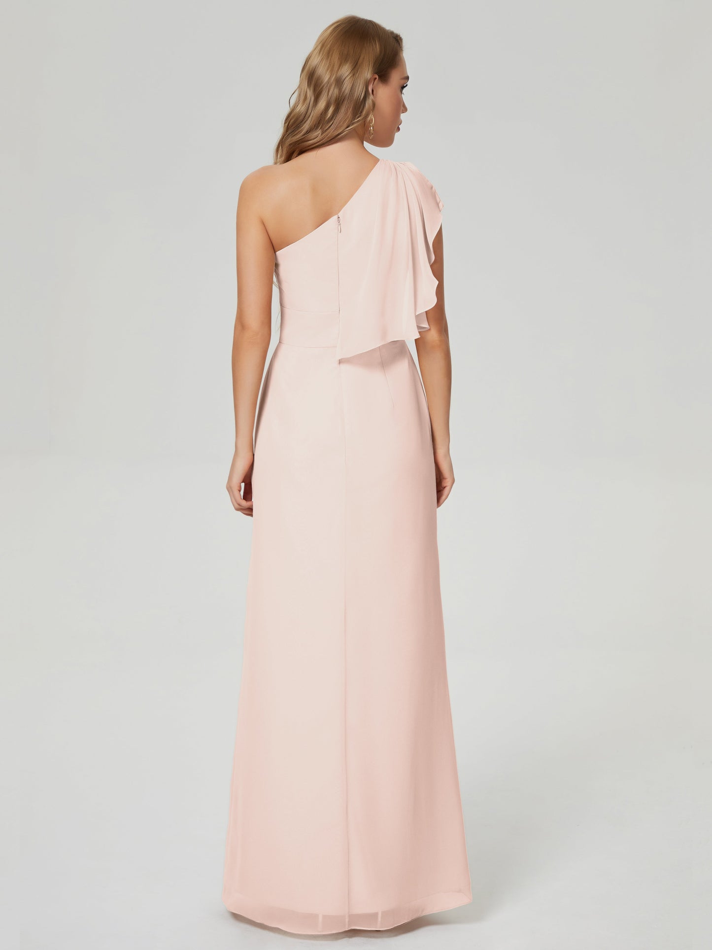 Samara Side Slit One Shoulder Chiffon Bridesmaid Dress