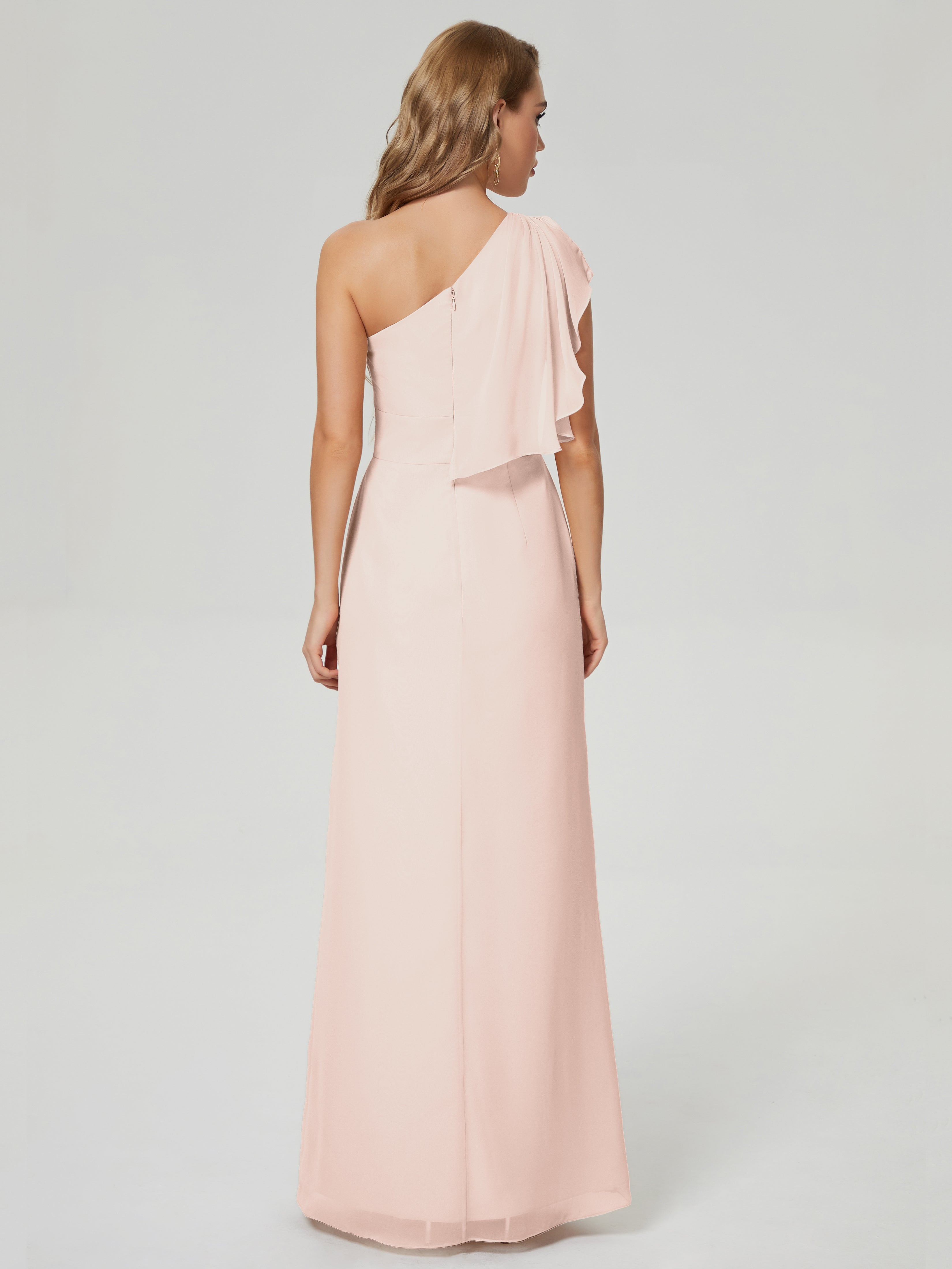 Samara Side Slit One Shoulder Chiffon Bridesmaid Dress