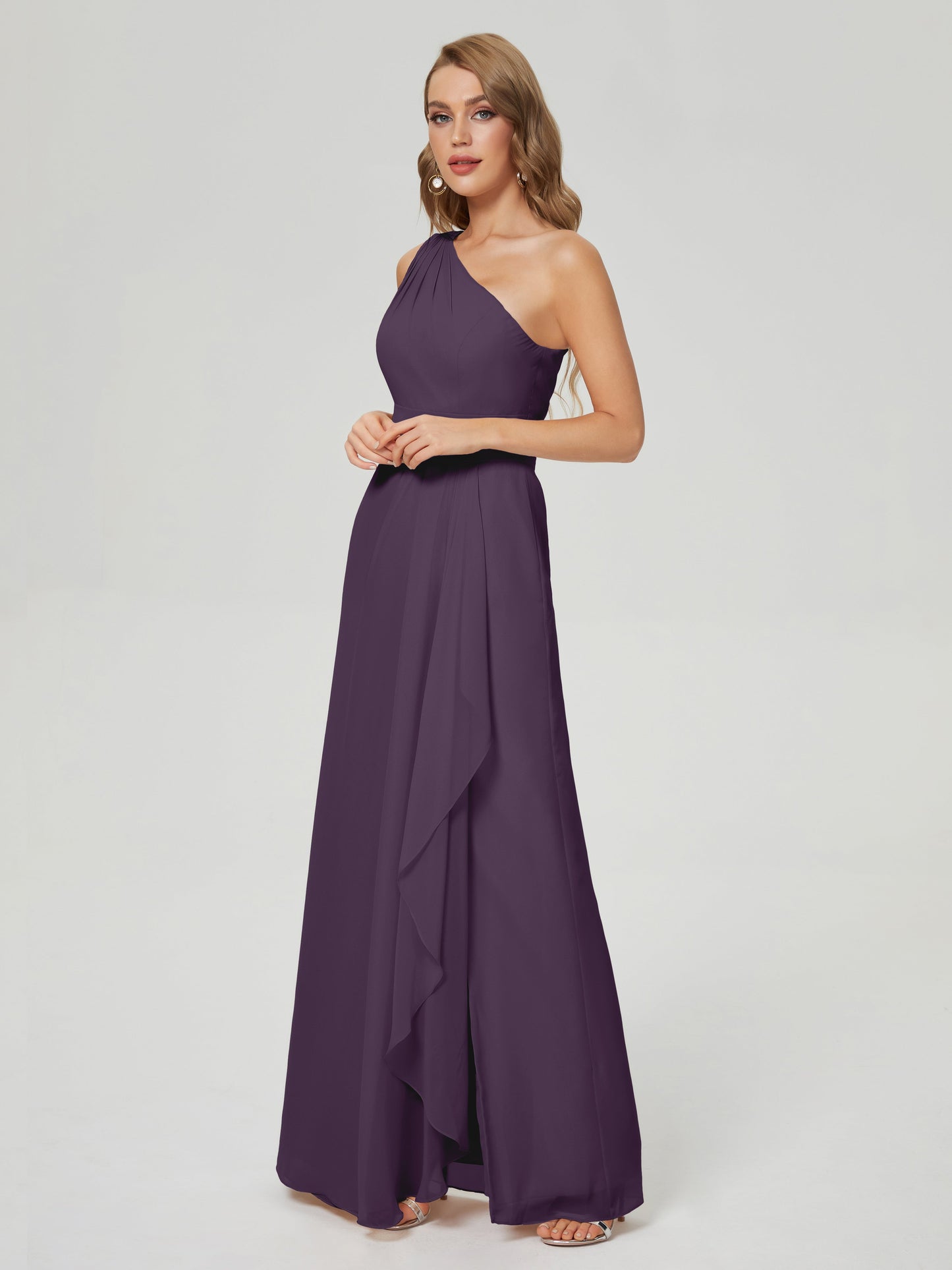Samara Side Slit One Shoulder Chiffon Bridesmaid Dress