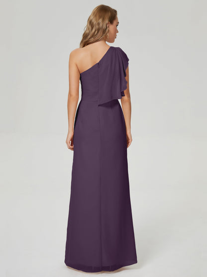 Samara Side Slit One Shoulder Chiffon Bridesmaid Dress