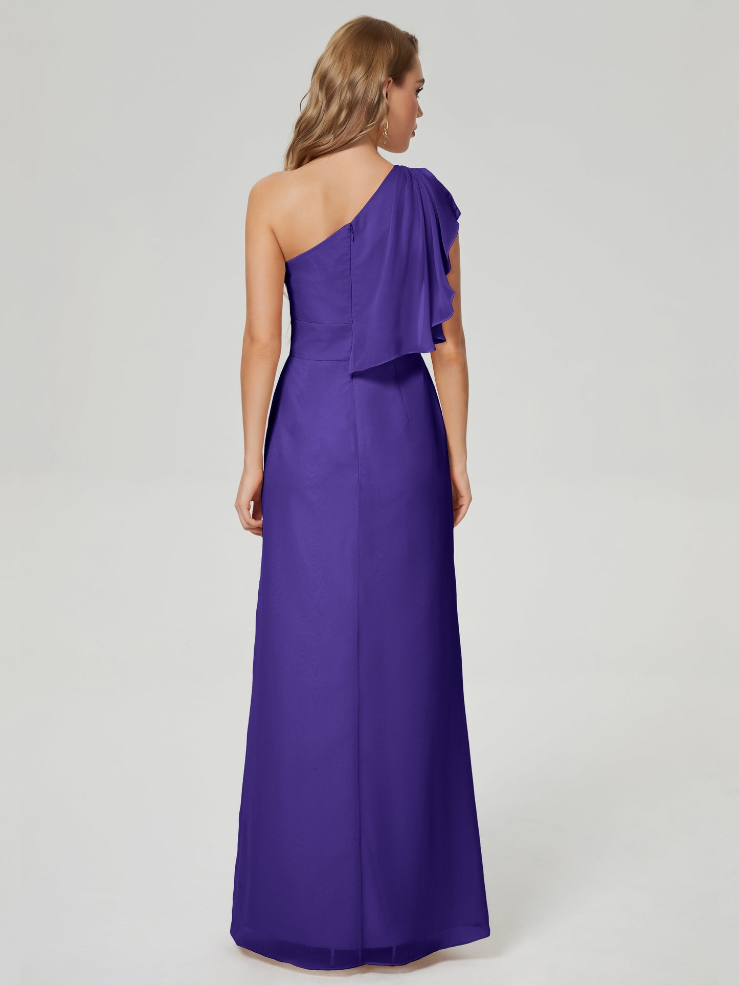 Samara Side Slit One Shoulder Chiffon Bridesmaid Dress
