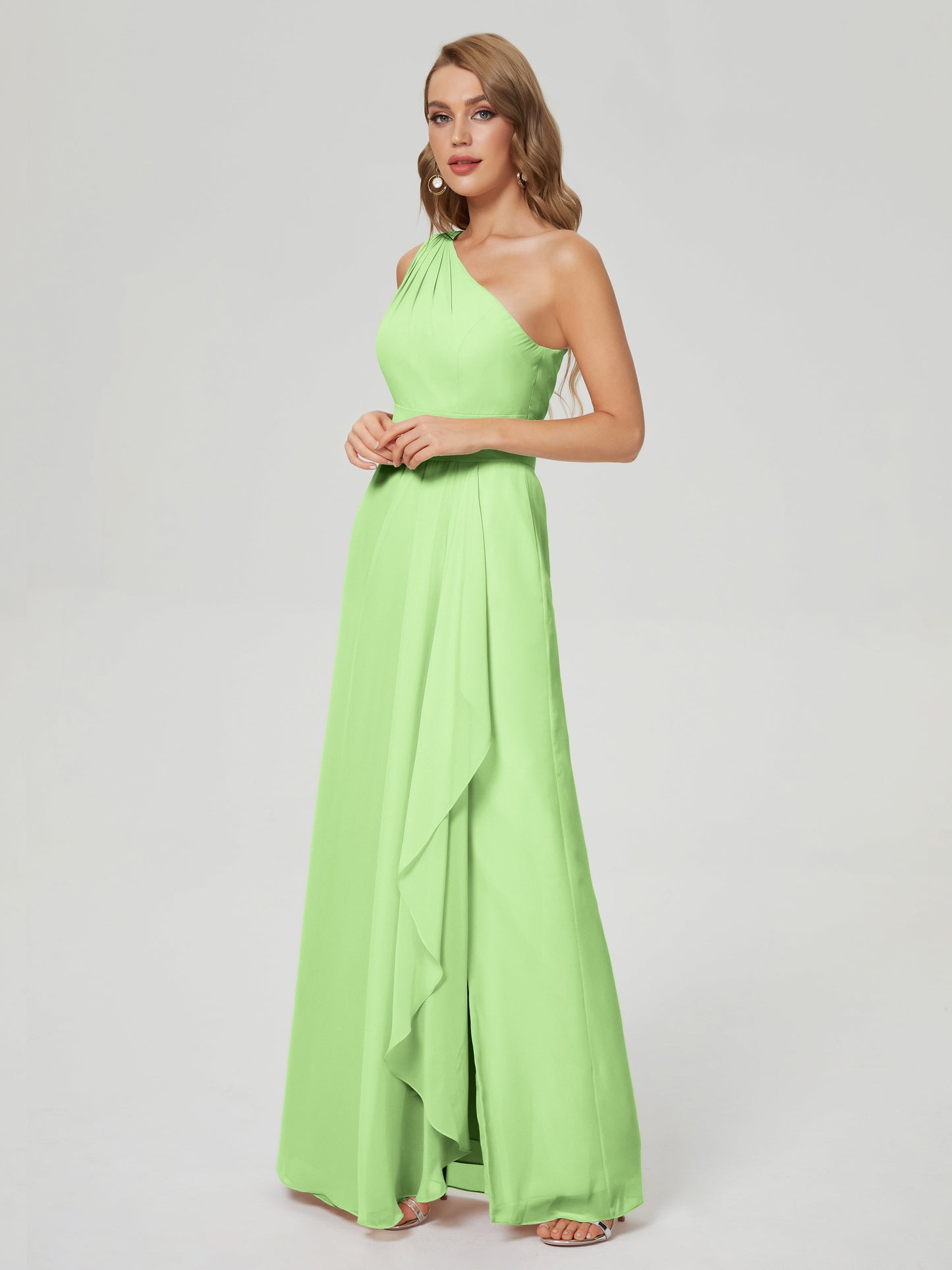 Samara Side Slit One Shoulder Chiffon Bridesmaid Dress