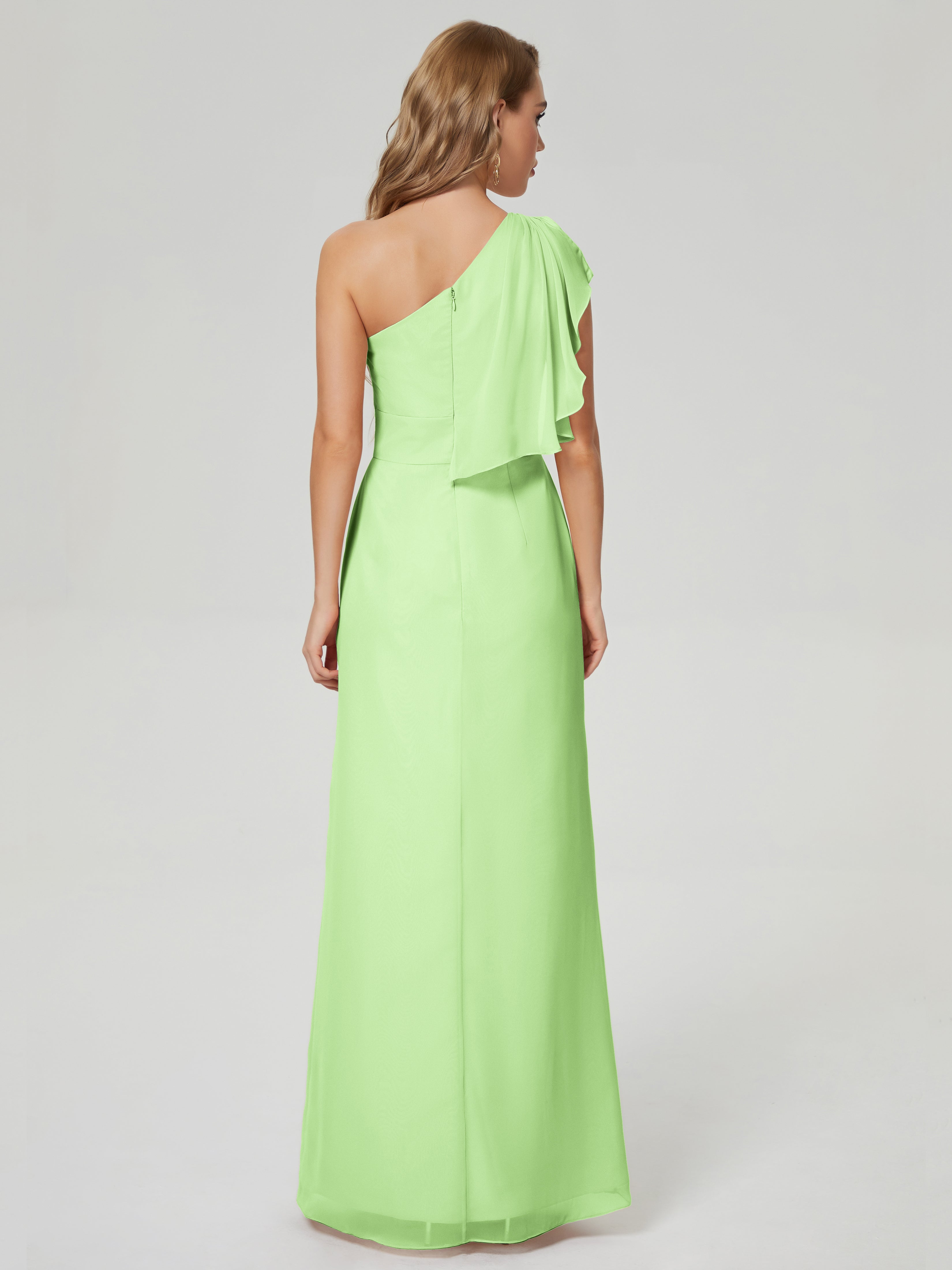 Samara Side Slit One Shoulder Chiffon Bridesmaid Dress