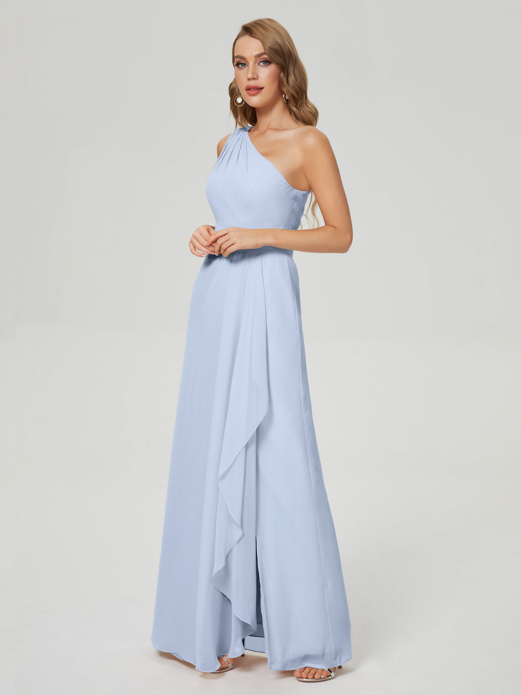 Samara Side Slit One Shoulder Chiffon Bridesmaid Dress