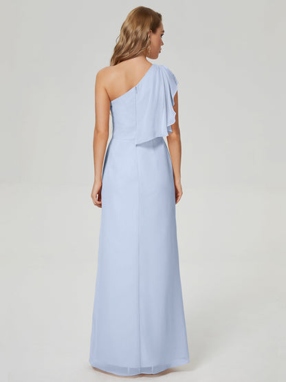 Samara Side Slit One Shoulder Chiffon Bridesmaid Dress