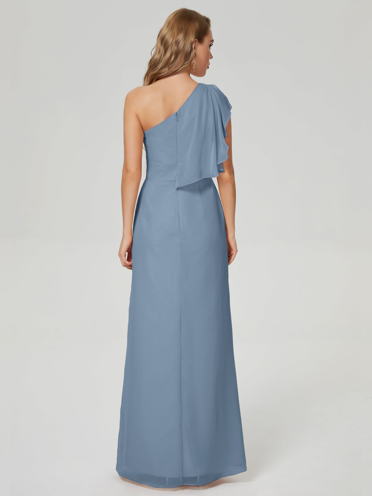 Samara Side Slit One Shoulder Chiffon Bridesmaid Dress