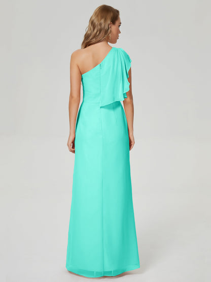 Samara Side Slit One Shoulder Chiffon Bridesmaid Dress