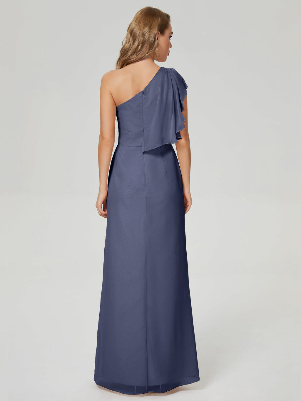 Samara Side Slit One Shoulder Chiffon Bridesmaid Dress