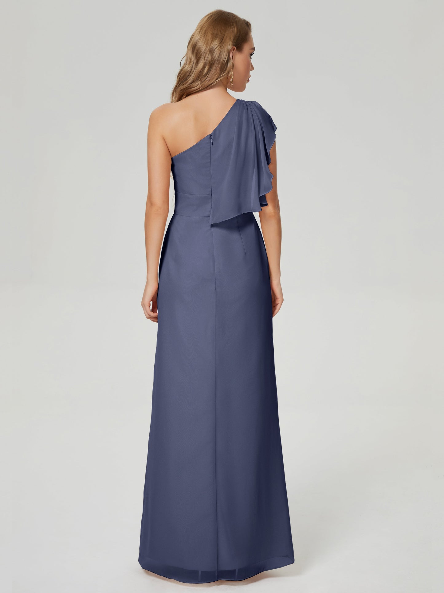 Samara Side Slit One Shoulder Chiffon Bridesmaid Dress