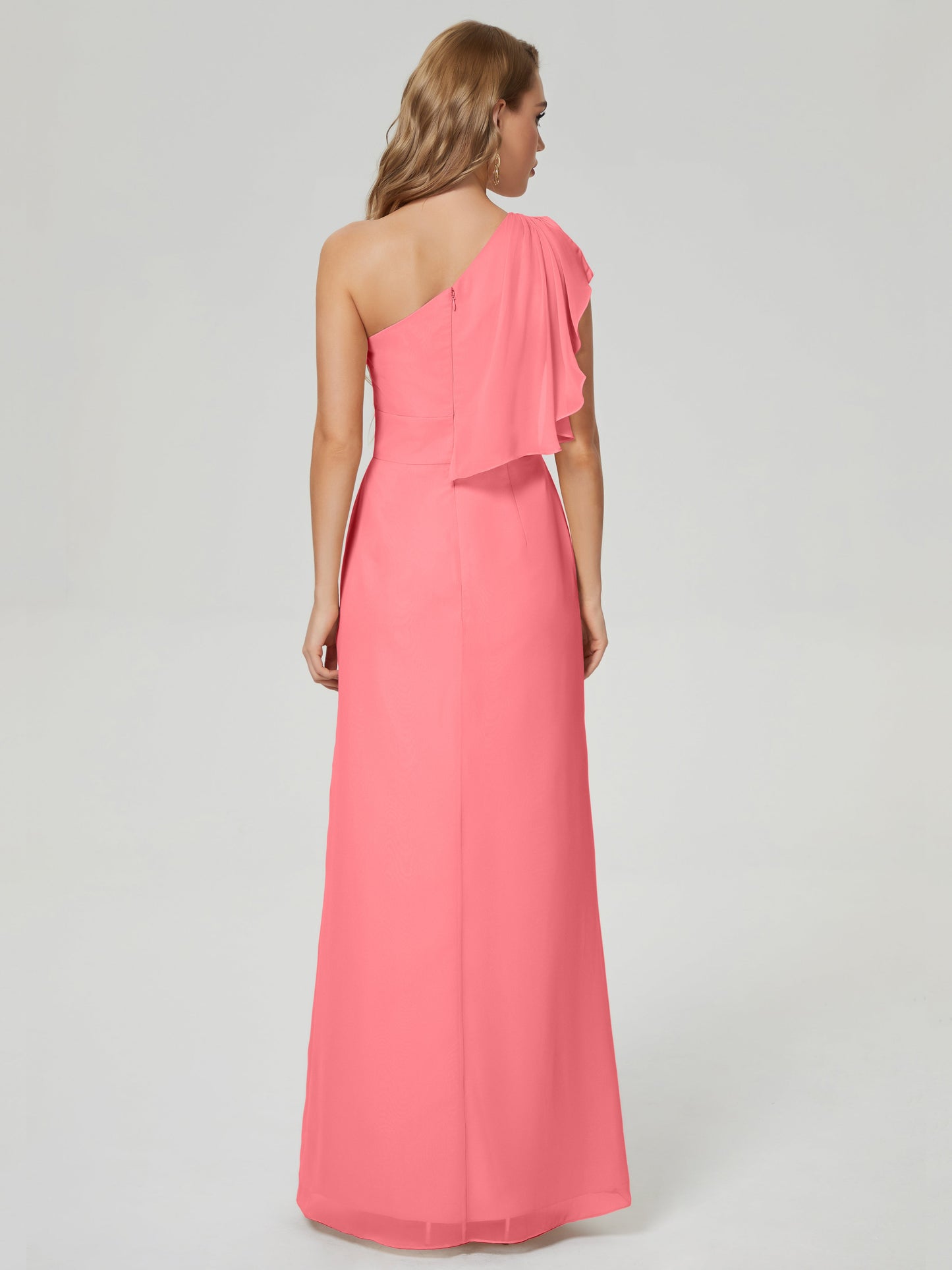 Samara Side Slit One Shoulder Chiffon Bridesmaid Dress