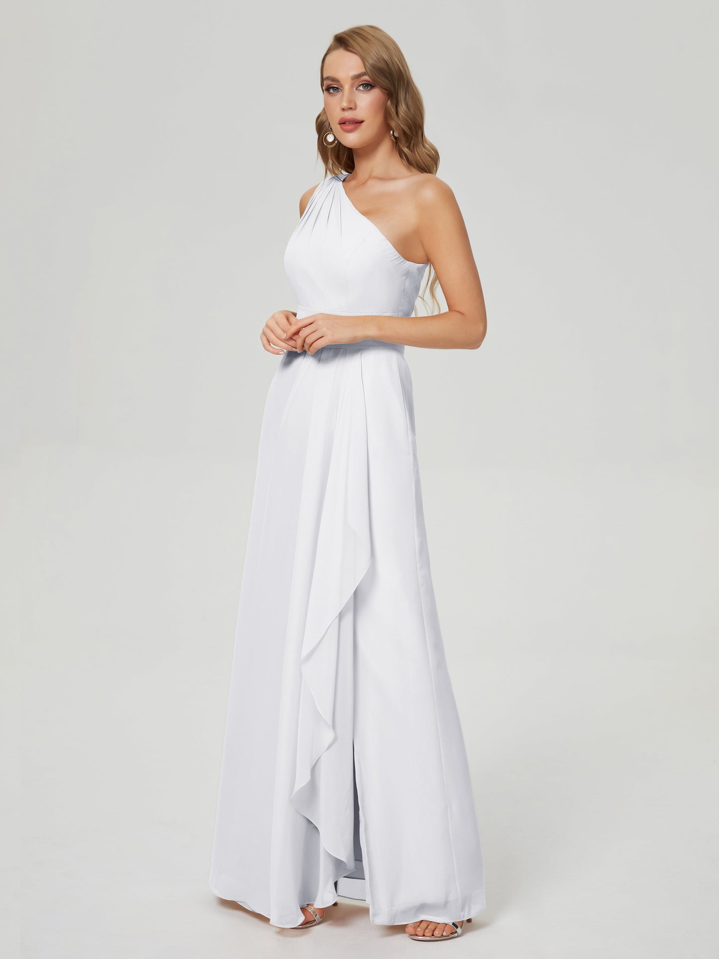 Samara Side Slit One Shoulder Chiffon Bridesmaid Dress