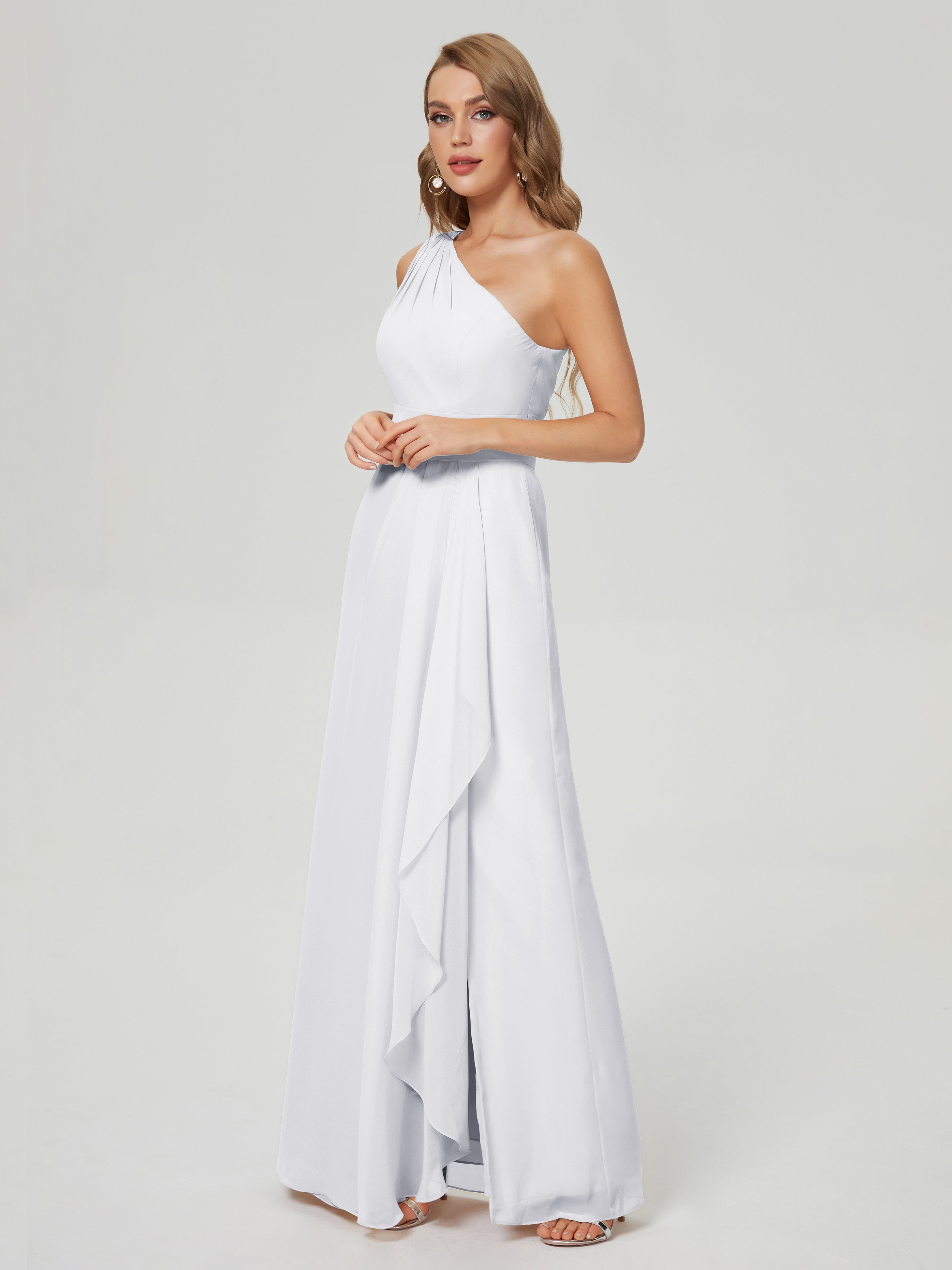 Samara Side Slit One Shoulder Chiffon Bridesmaid Dress