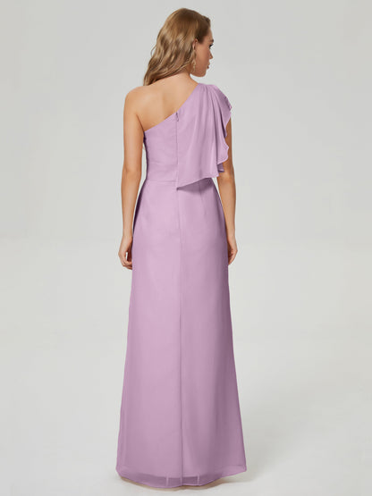 Samara Side Slit One Shoulder Chiffon Bridesmaid Dress