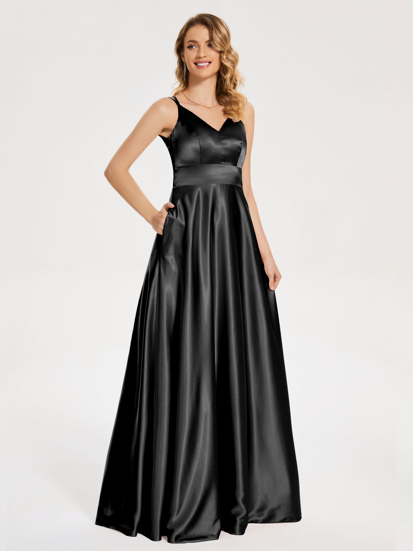 Briella Spaghetti Straps Soft Satin Bridesmaid Dress