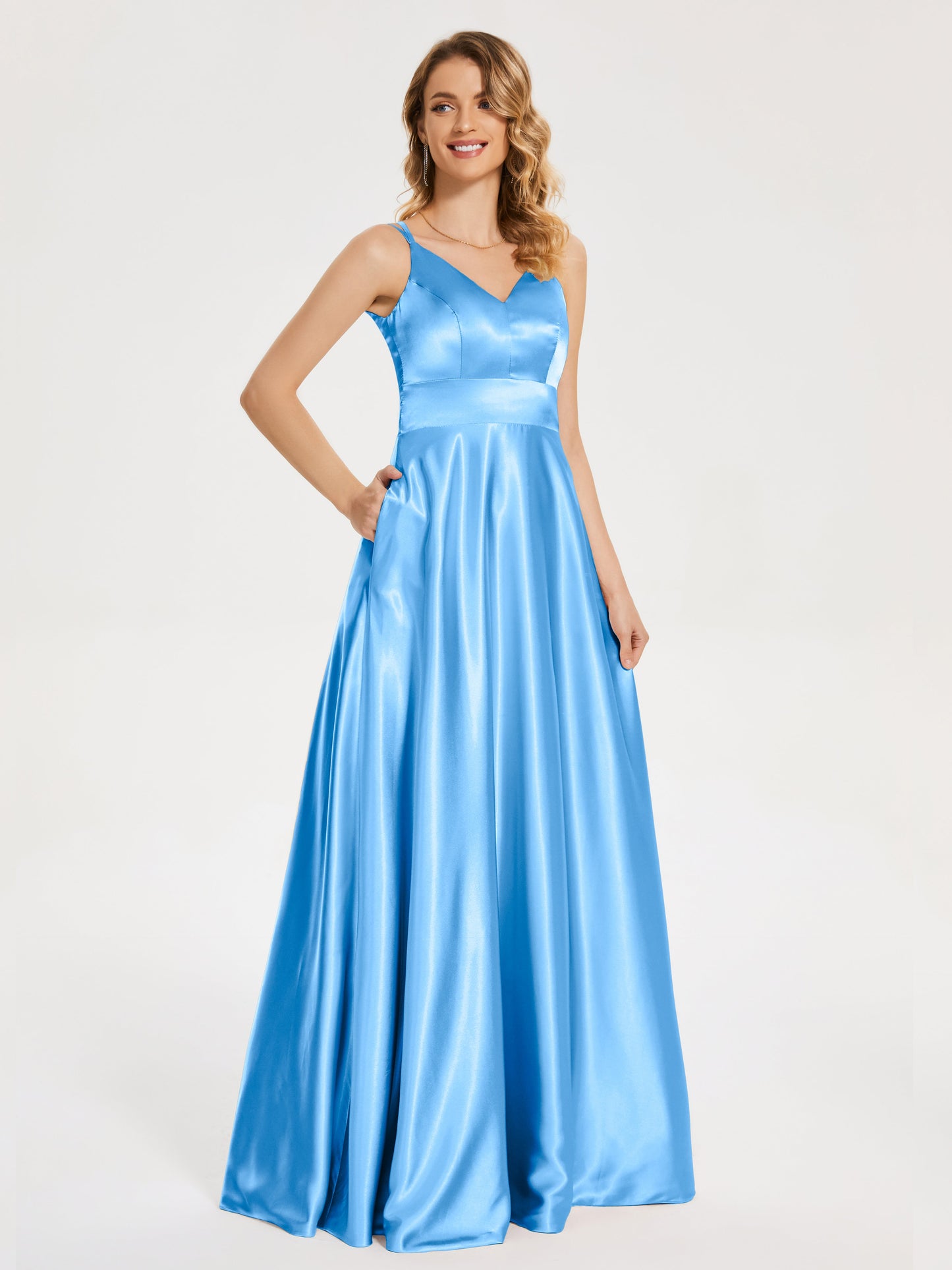 Briella Spaghetti Straps Soft Satin Bridesmaid Dress