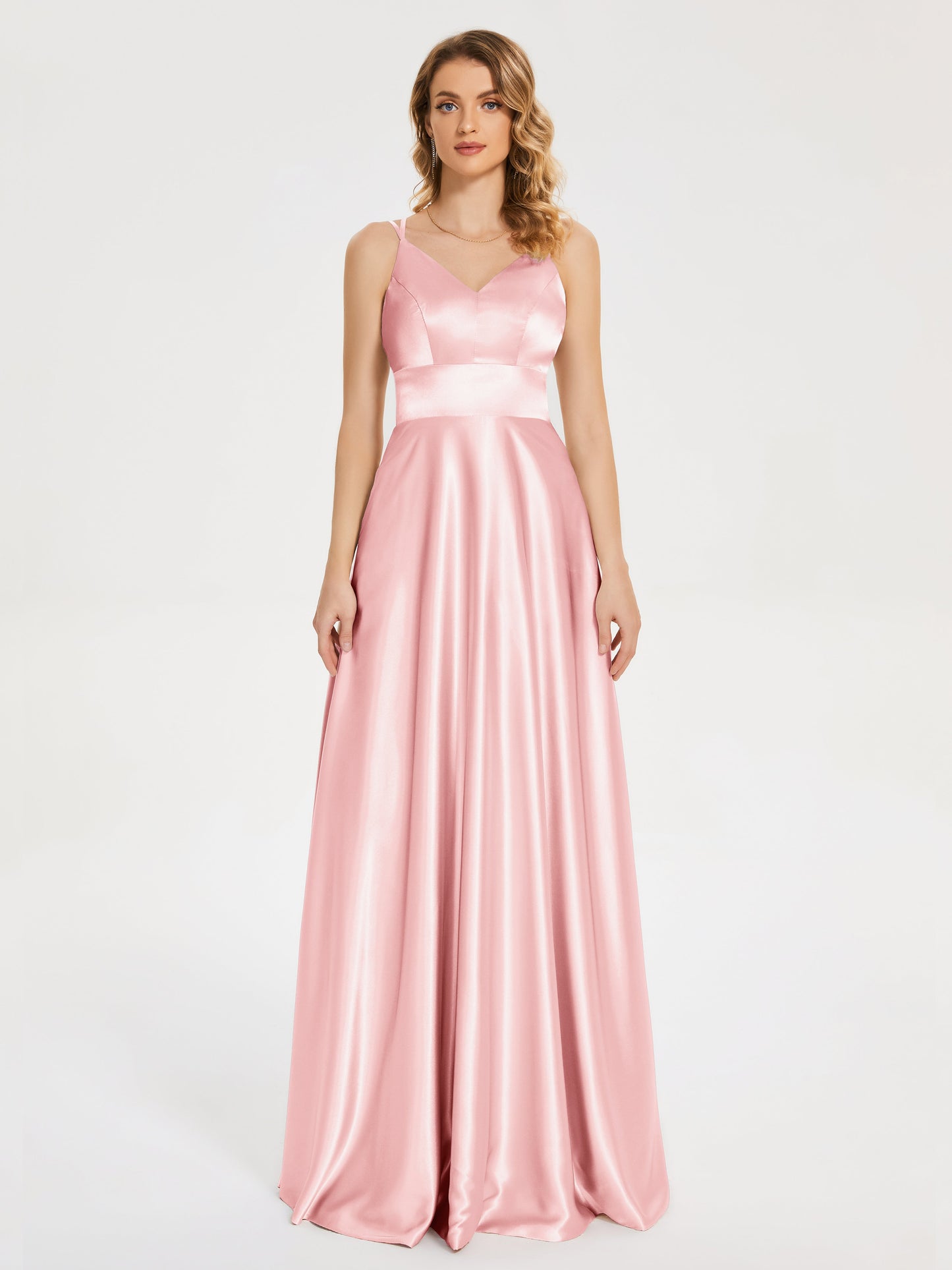Briella Spaghetti Straps Soft Satin Bridesmaid Dress