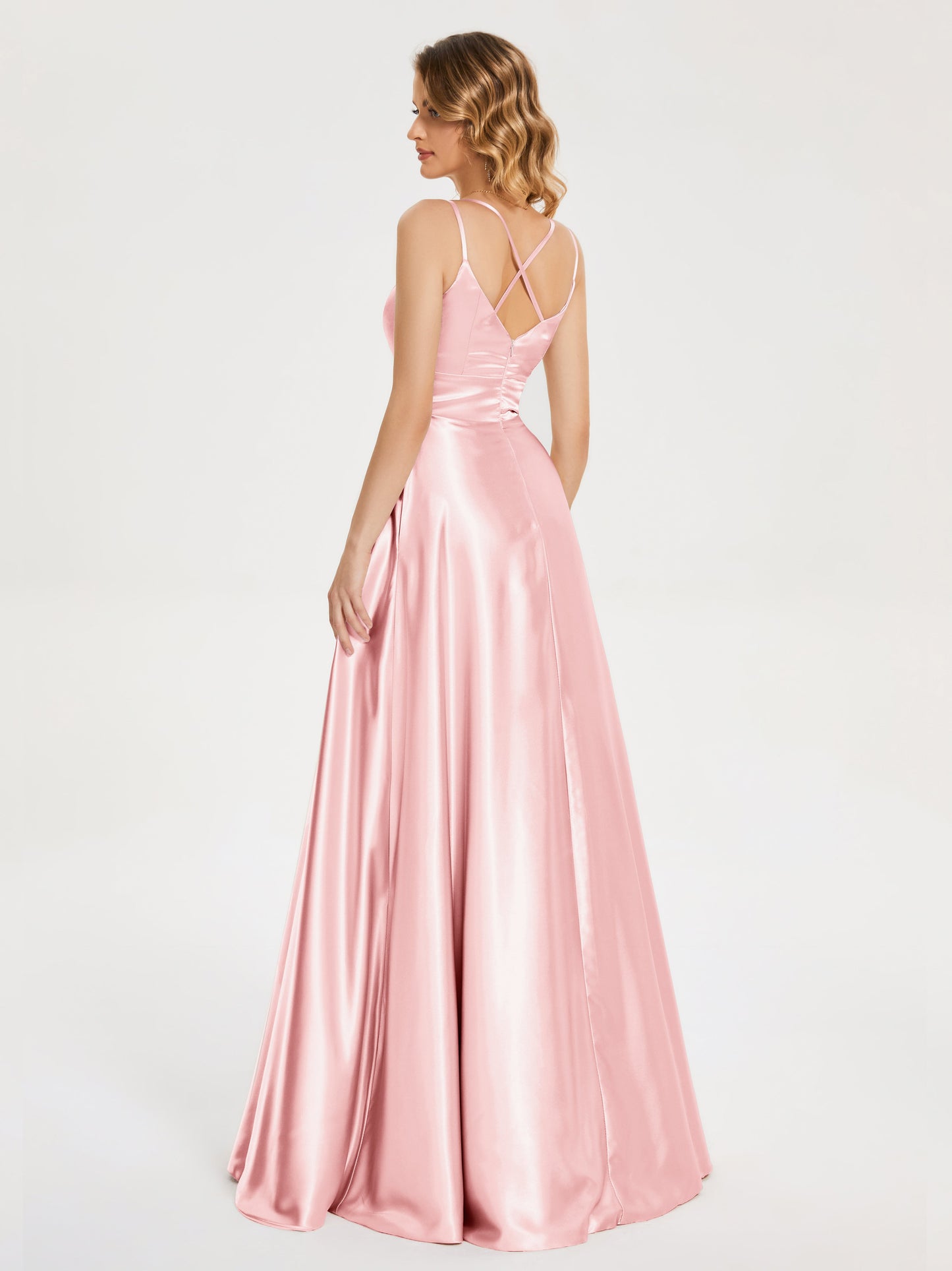 Briella Spaghetti Straps Soft Satin Bridesmaid Dress