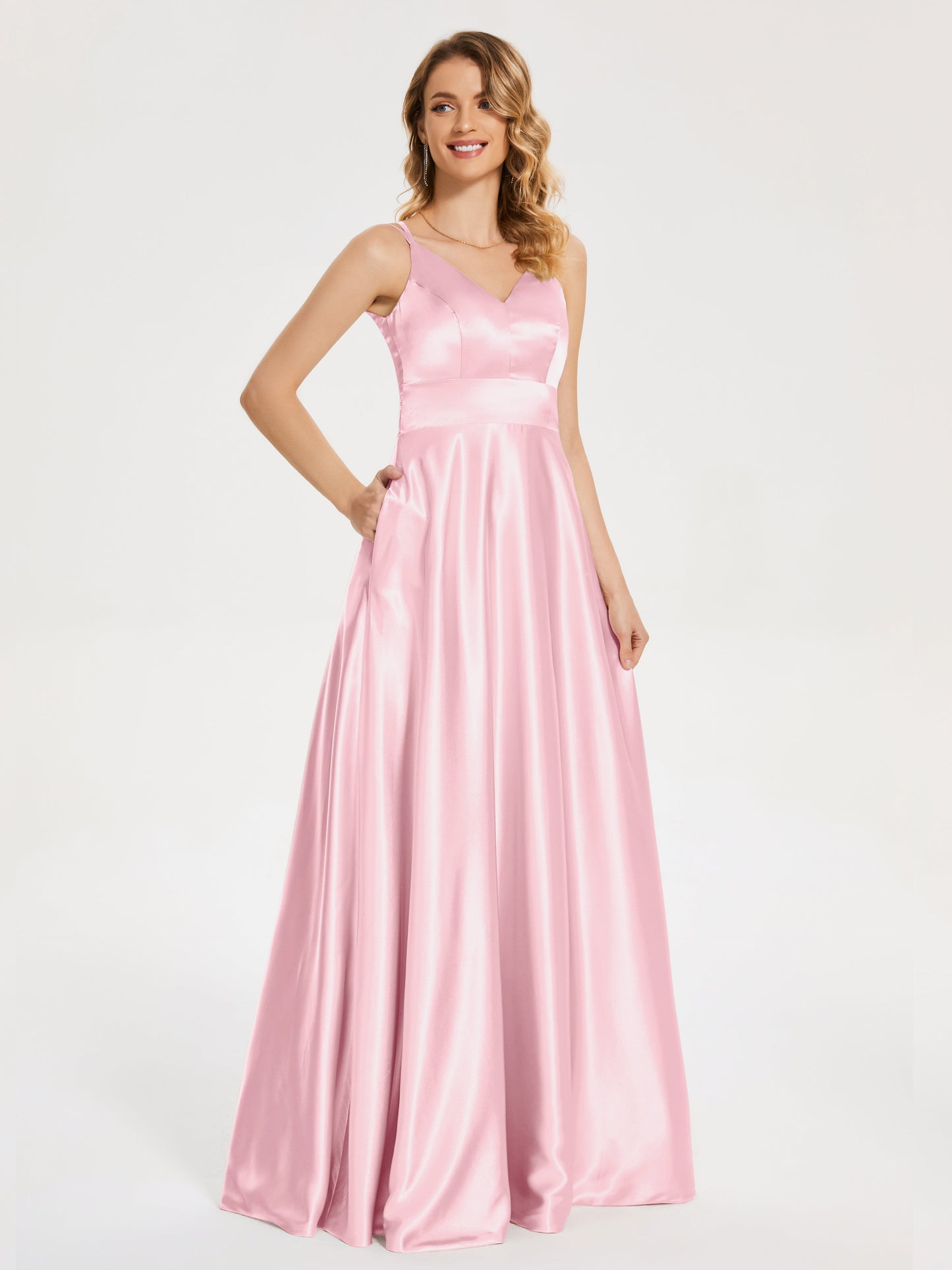 Briella Spaghetti Straps Soft Satin Bridesmaid Dress