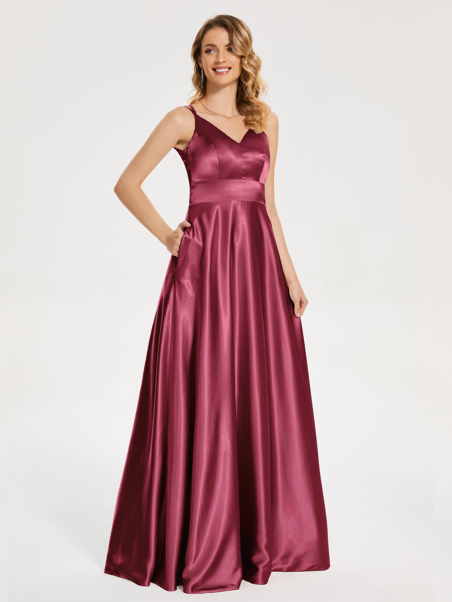 Briella Spaghetti Straps Soft Satin Bridesmaid Dress