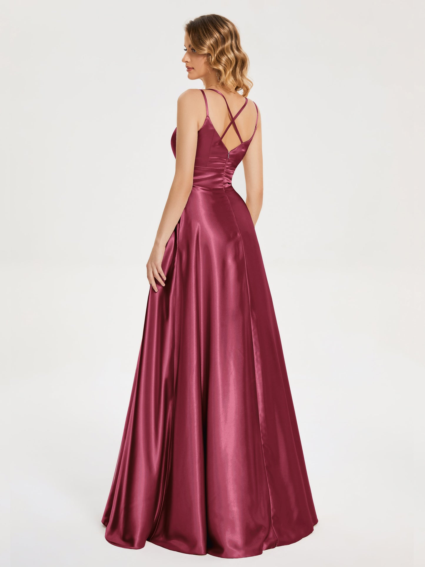 Briella Spaghetti Straps Soft Satin Bridesmaid Dress