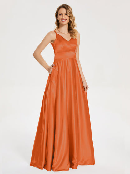 Briella Spaghetti Straps Soft Satin Bridesmaid Dress