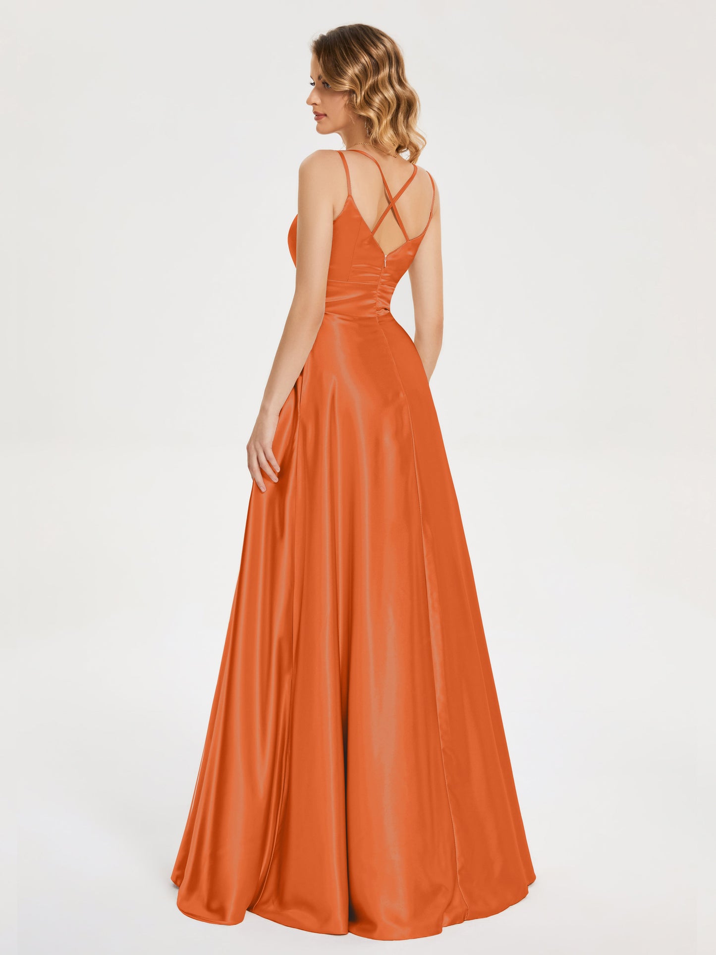 Briella Spaghetti Straps Soft Satin Bridesmaid Dress