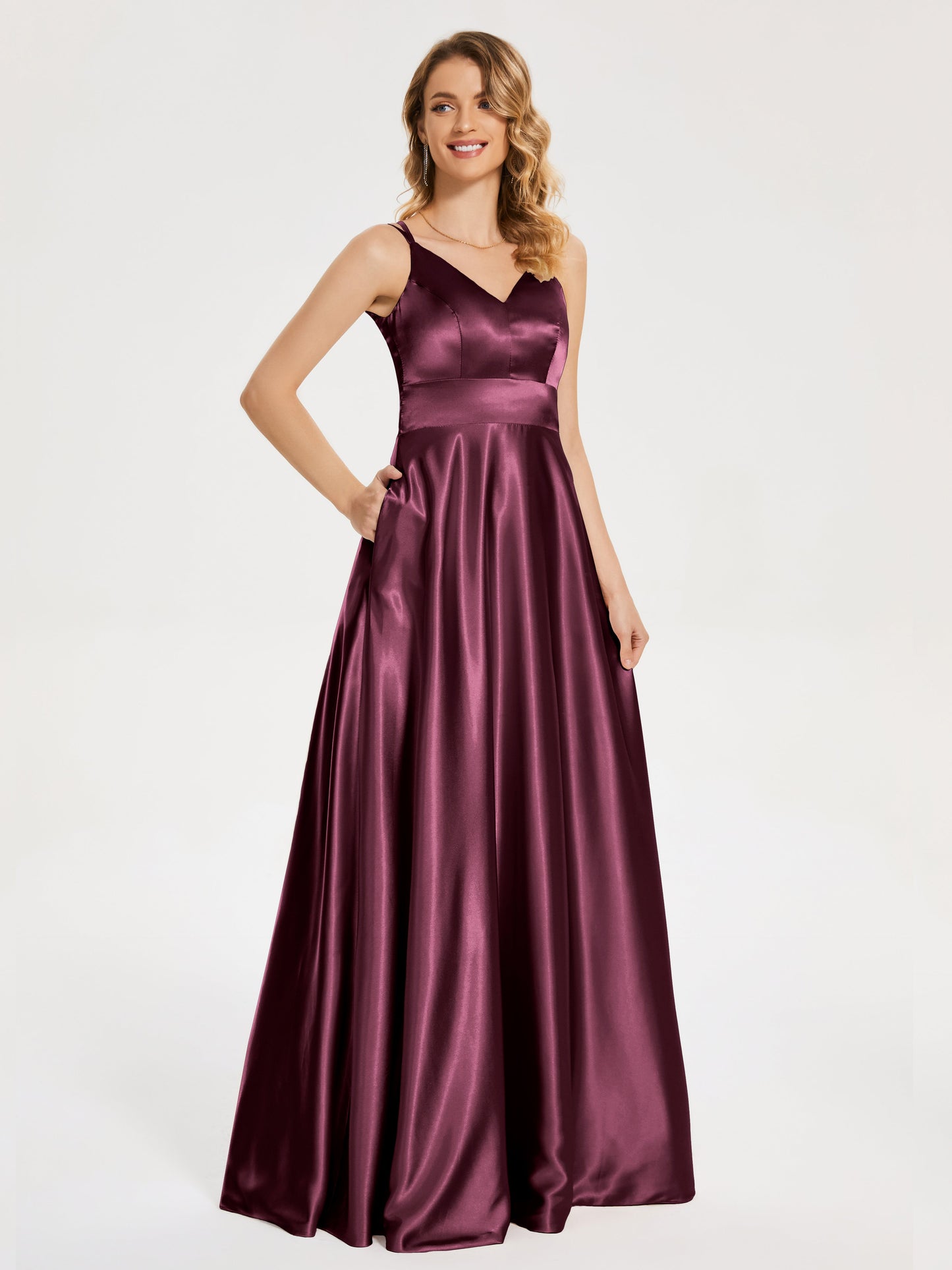 Briella Spaghetti Straps Soft Satin Bridesmaid Dress