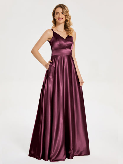 Briella Spaghetti Straps Soft Satin Bridesmaid Dress