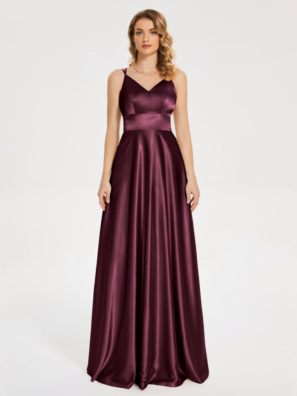 Briella Spaghetti Straps Soft Satin Bridesmaid Dress