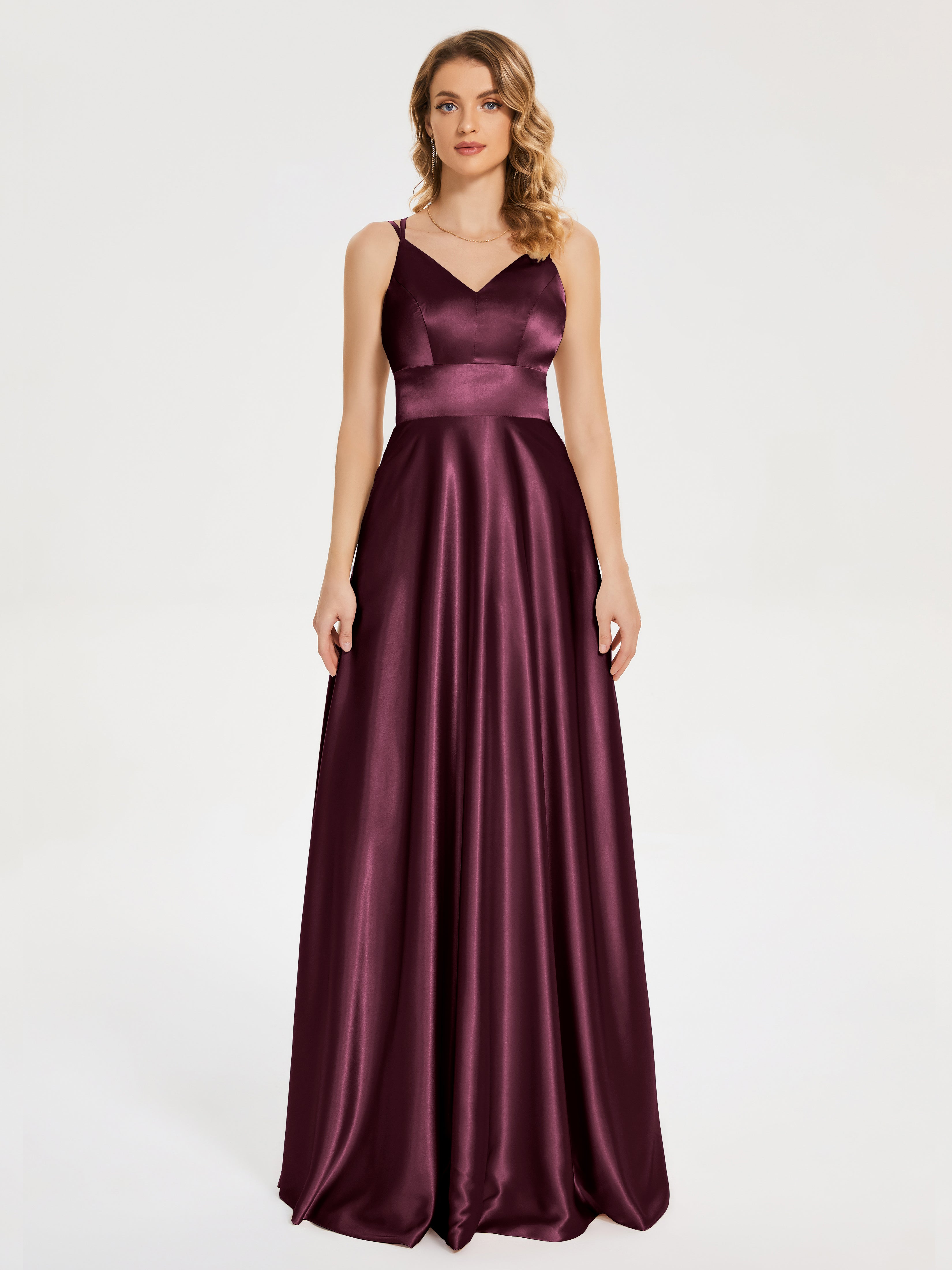 Briella Spaghetti Straps Soft Satin Bridesmaid Dress