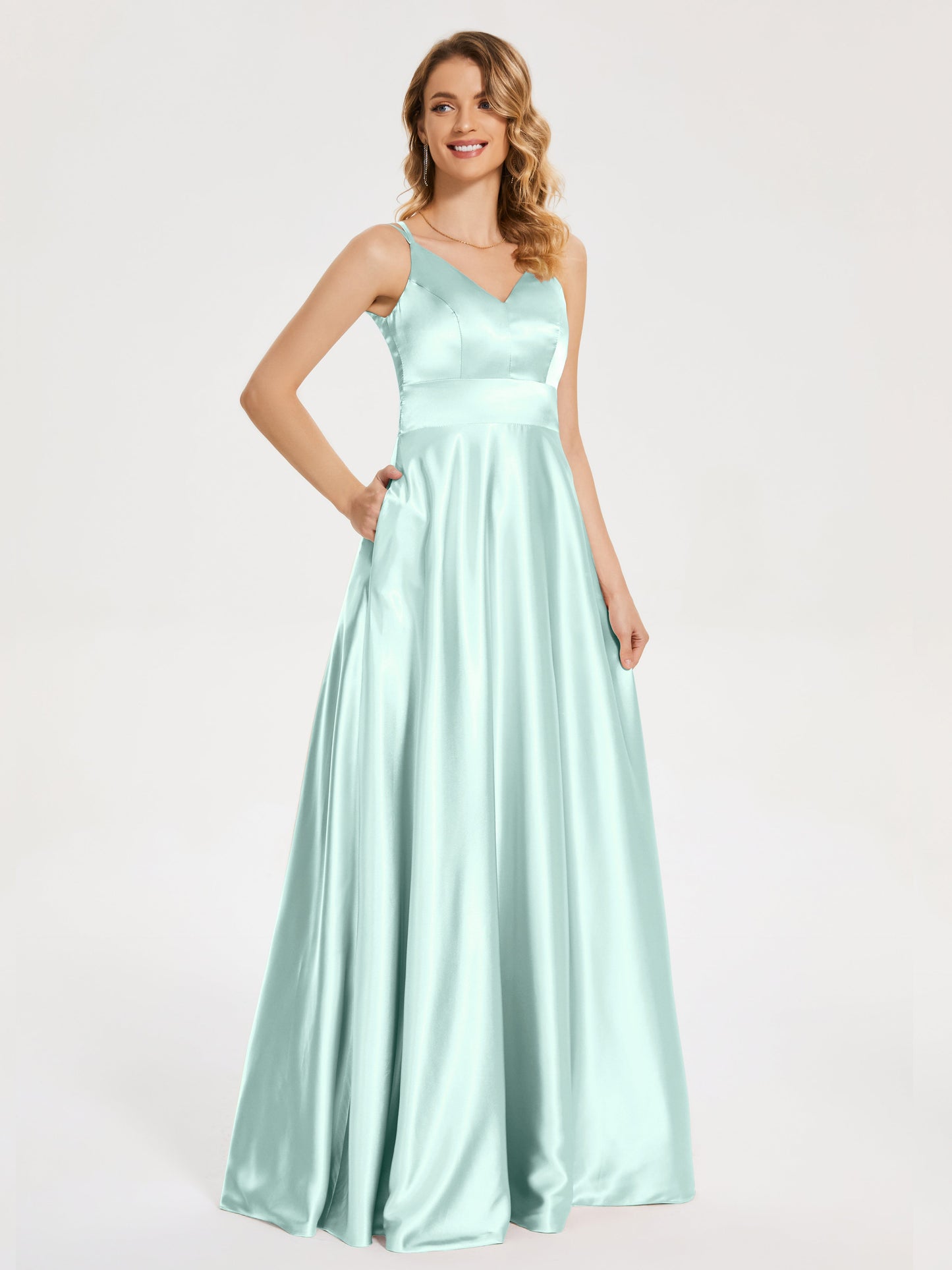 Briella Spaghetti Straps Soft Satin Bridesmaid Dress