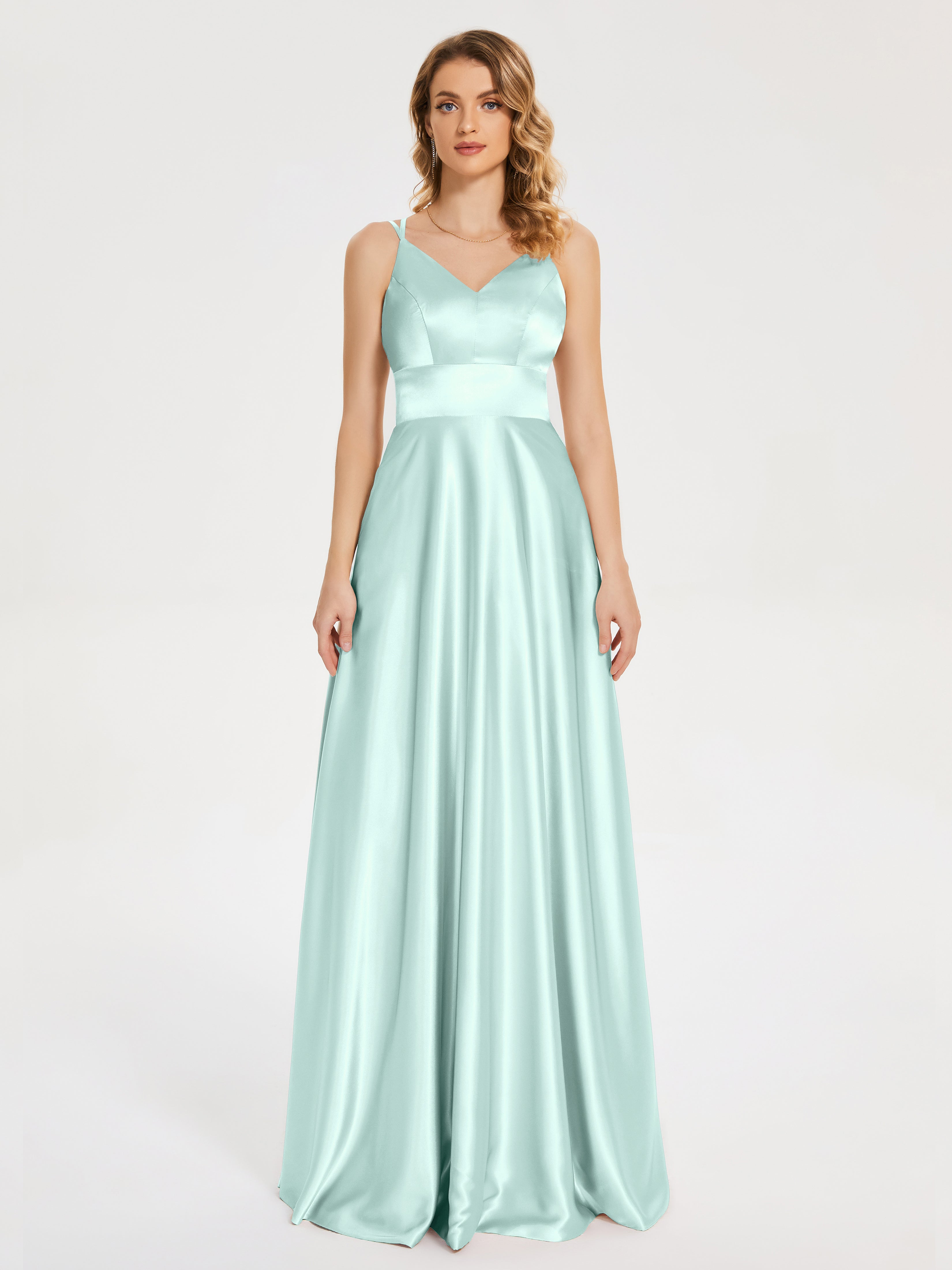 Briella Spaghetti Straps Soft Satin Bridesmaid Dress