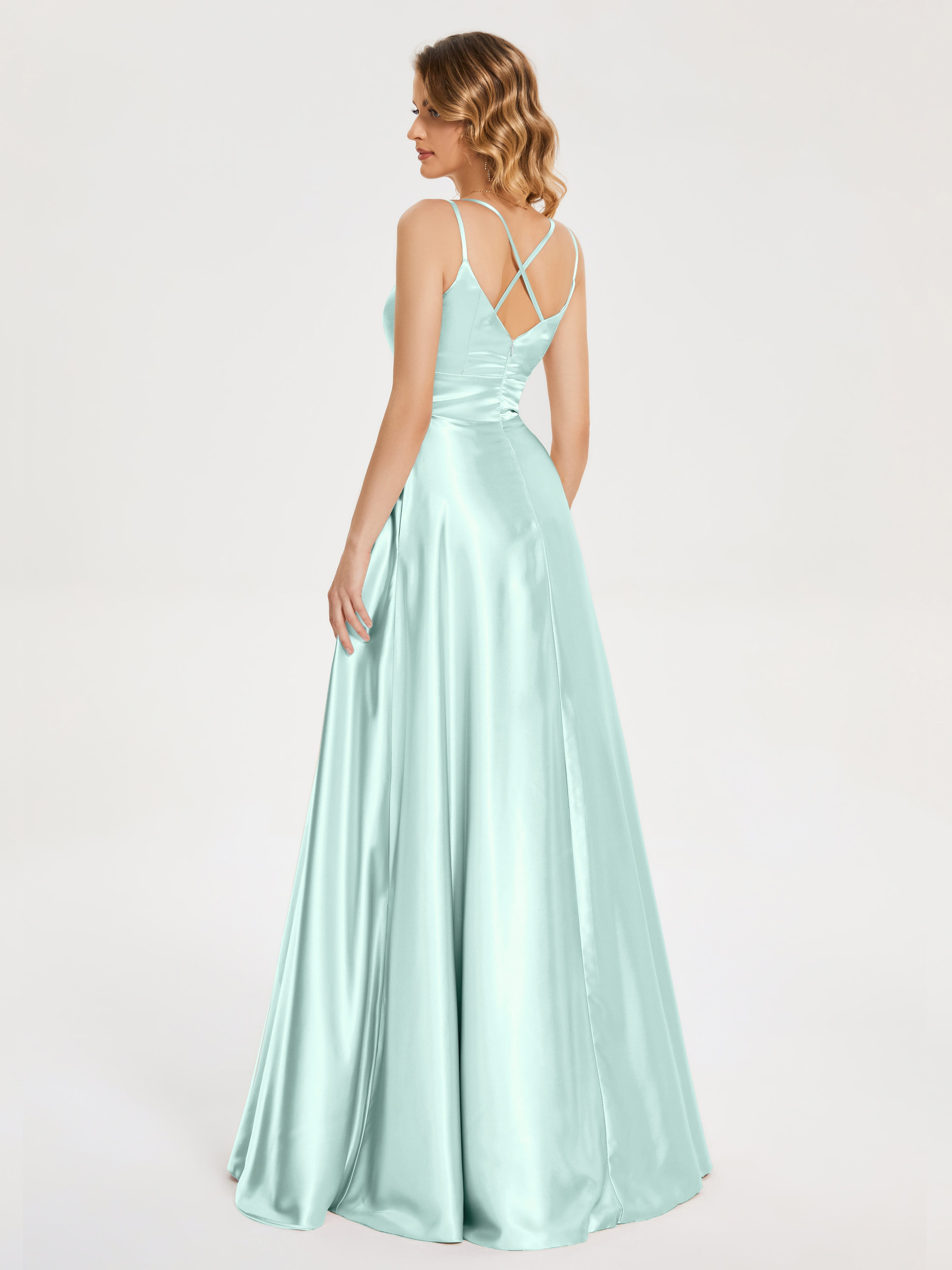 Briella Spaghetti Straps Soft Satin Bridesmaid Dress