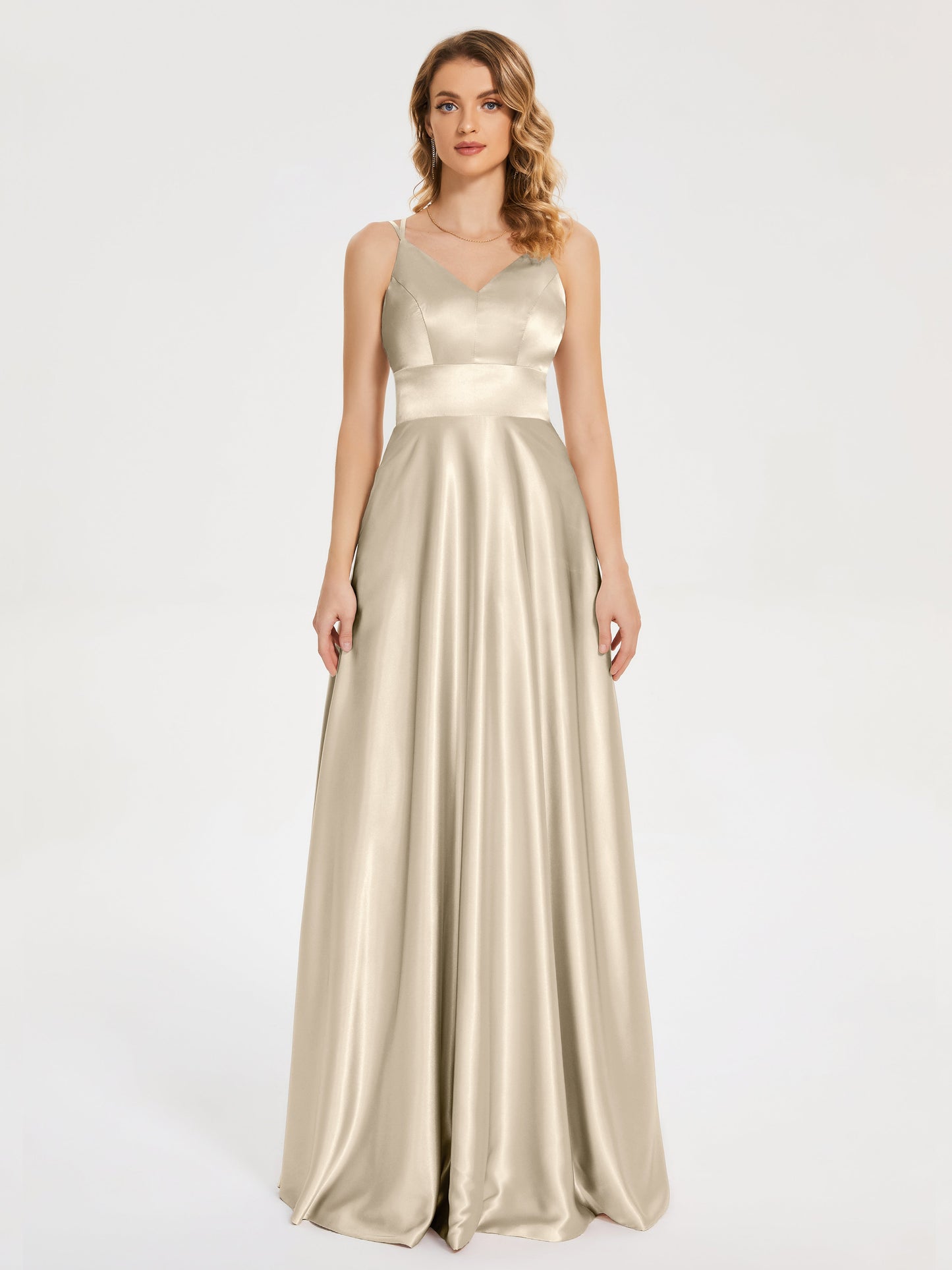 Briella Spaghetti Straps Soft Satin Bridesmaid Dress