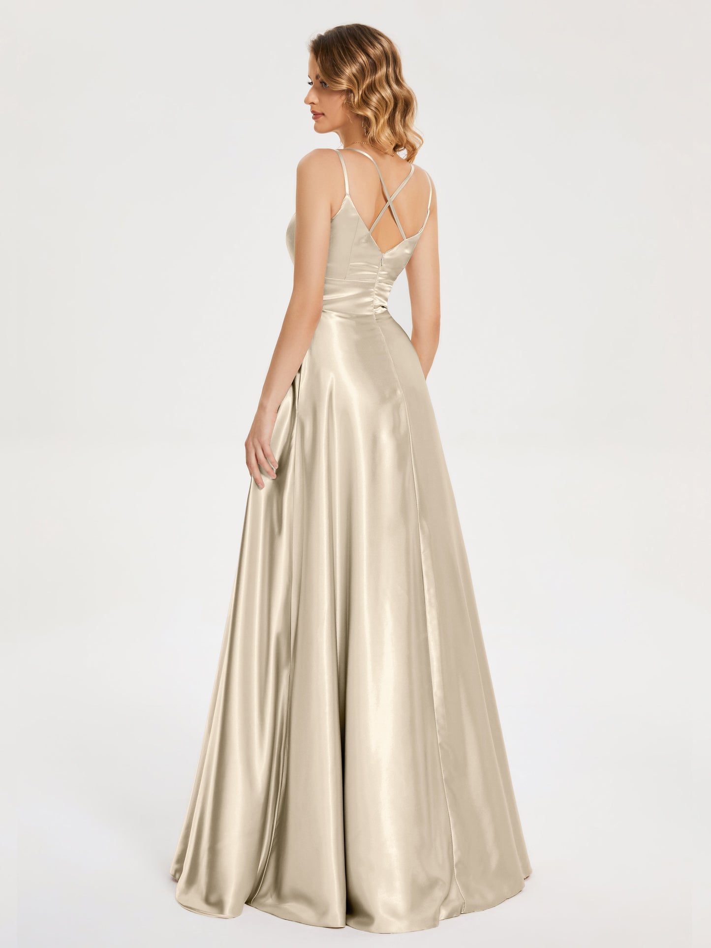 Briella Spaghetti Straps Soft Satin Bridesmaid Dress