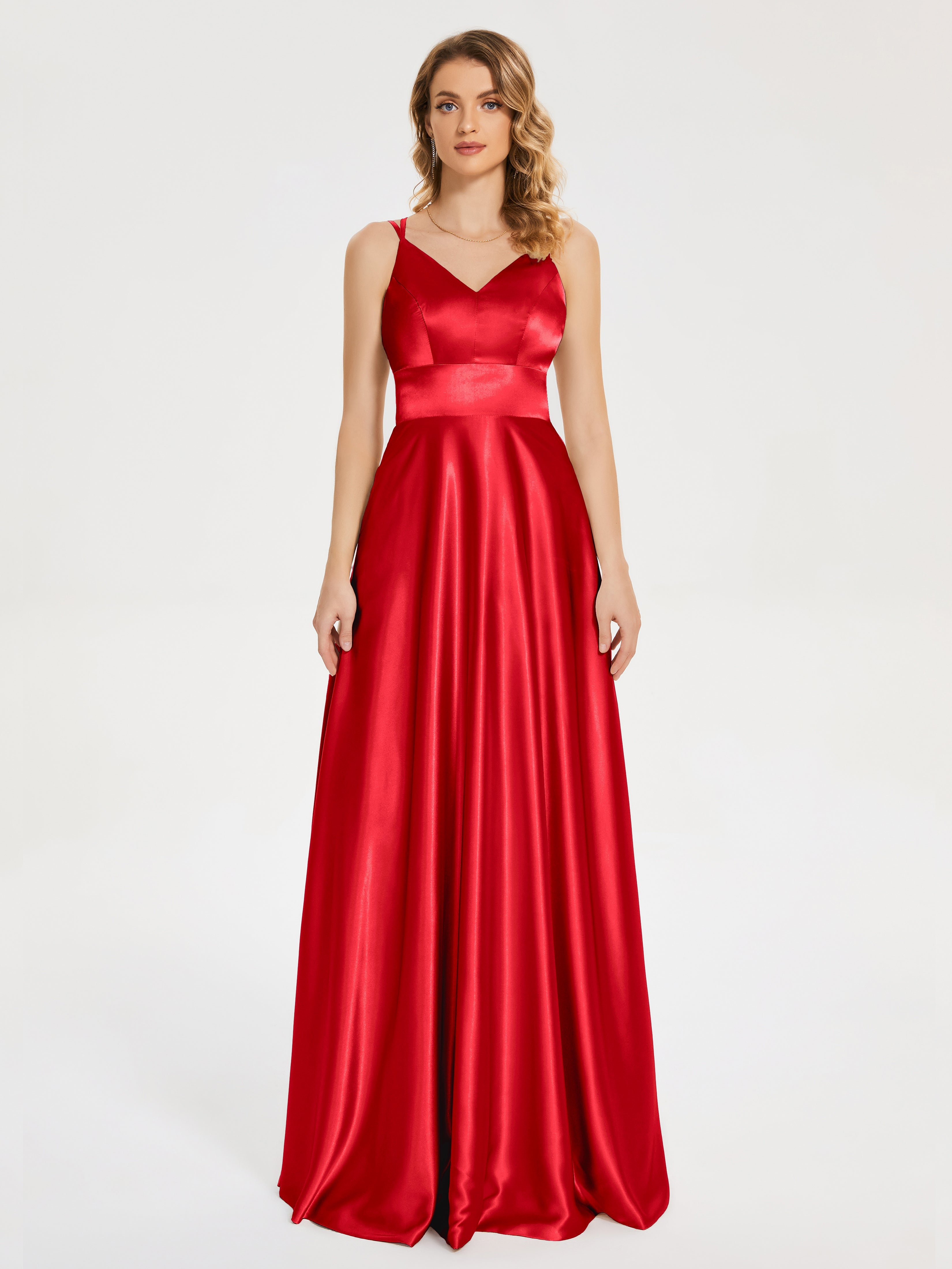Briella Spaghetti Straps Soft Satin Bridesmaid Dress