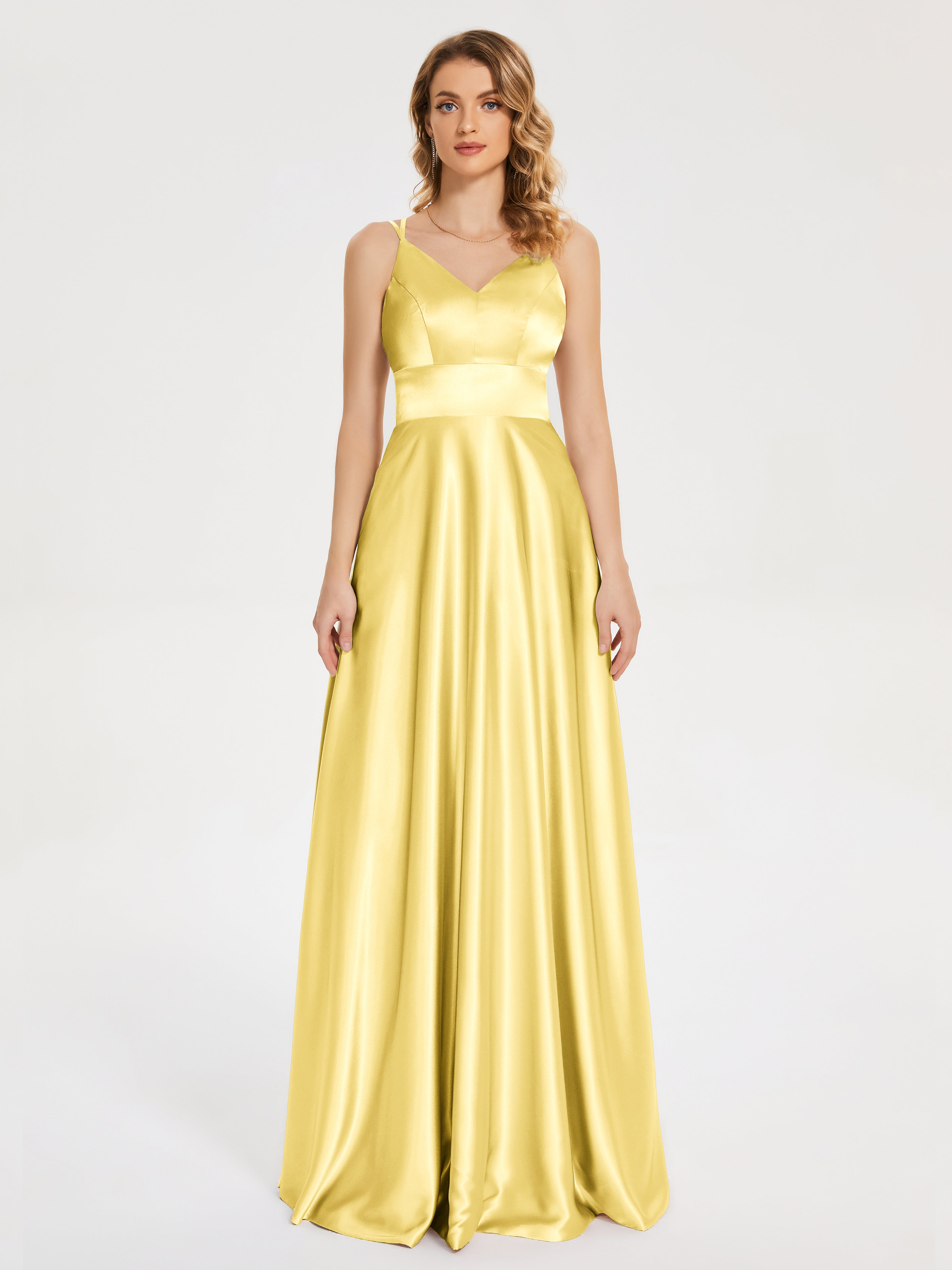 Briella Spaghetti Straps Soft Satin Bridesmaid Dress