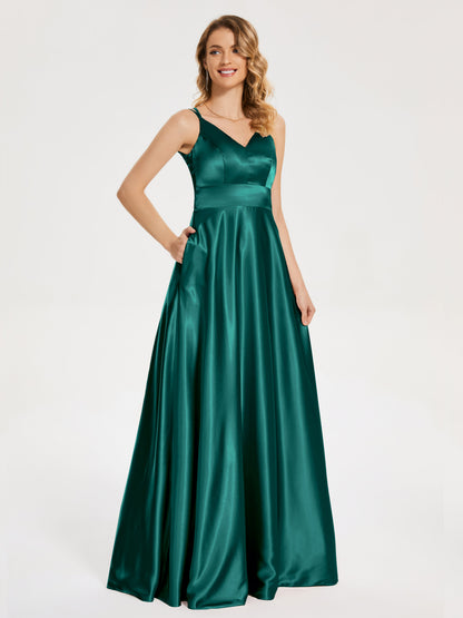 Briella Spaghetti Straps Soft Satin Bridesmaid Dress