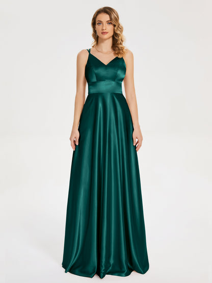 Briella Spaghetti Straps Soft Satin Bridesmaid Dress
