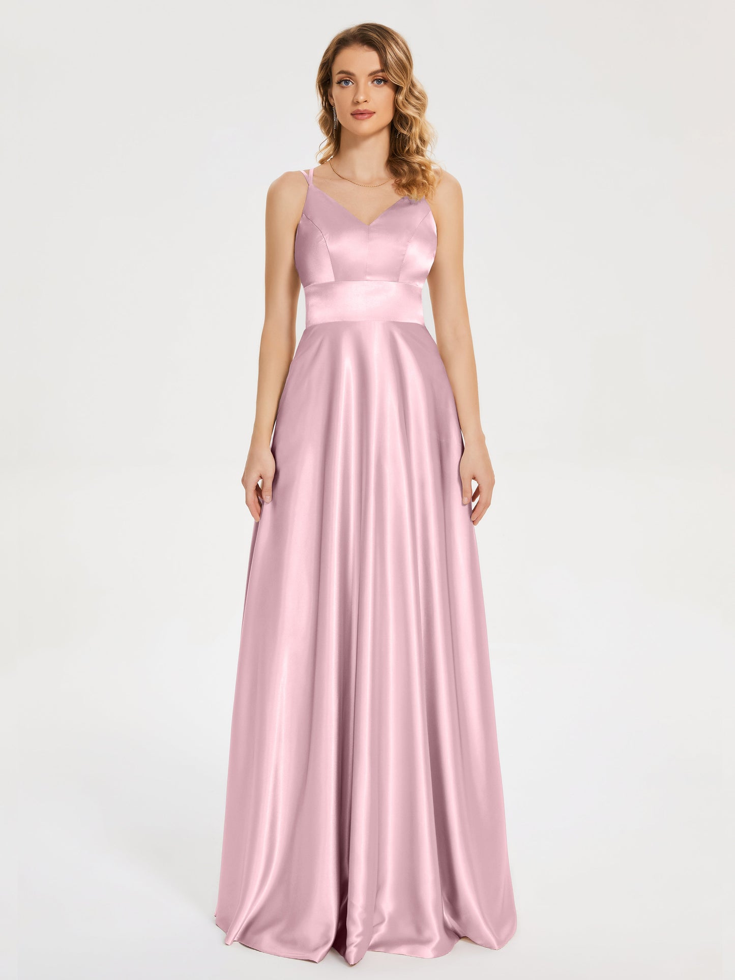 Briella Spaghetti Straps Soft Satin Bridesmaid Dress
