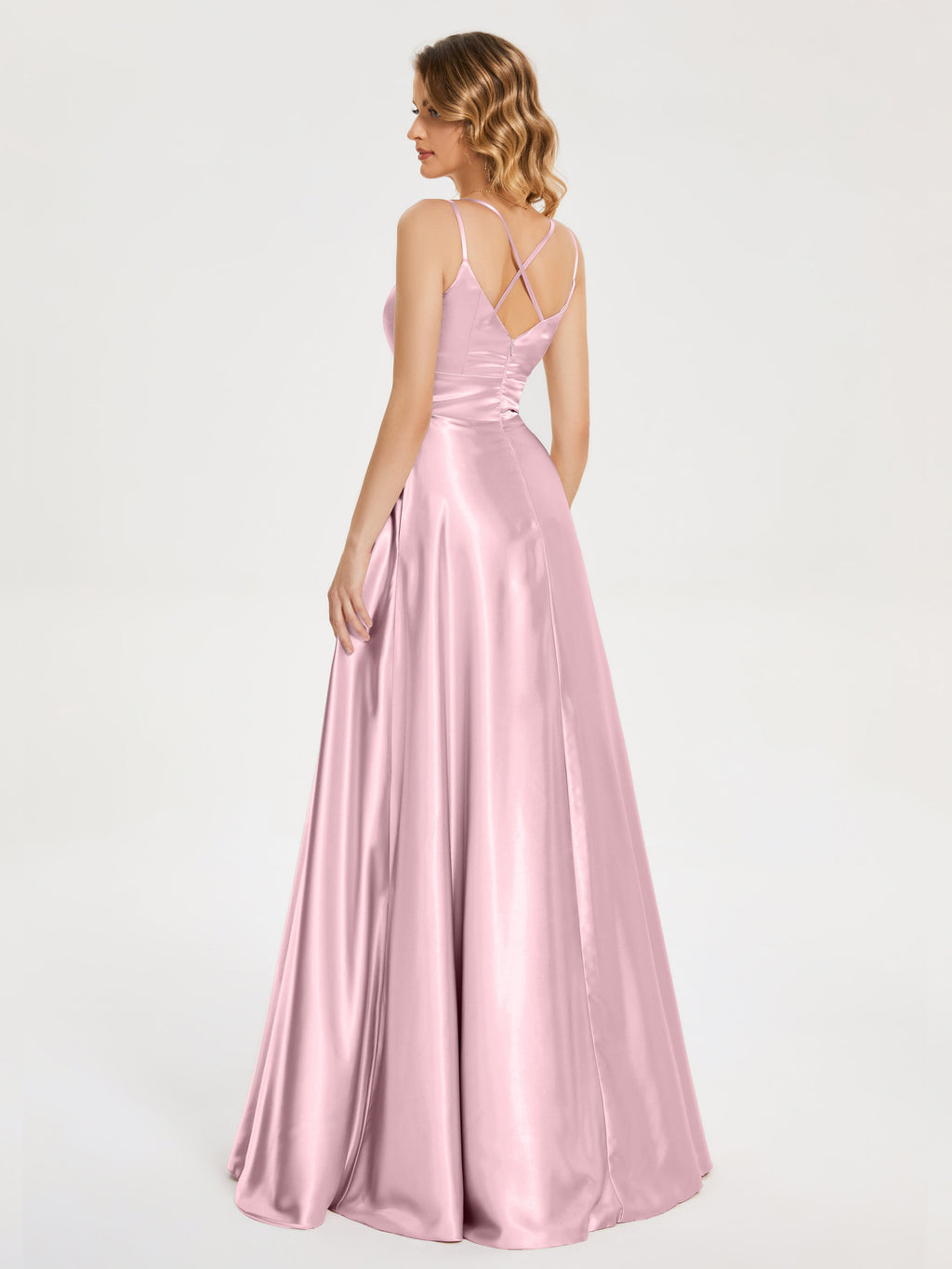 Briella Spaghetti Straps Soft Satin Bridesmaid Dress