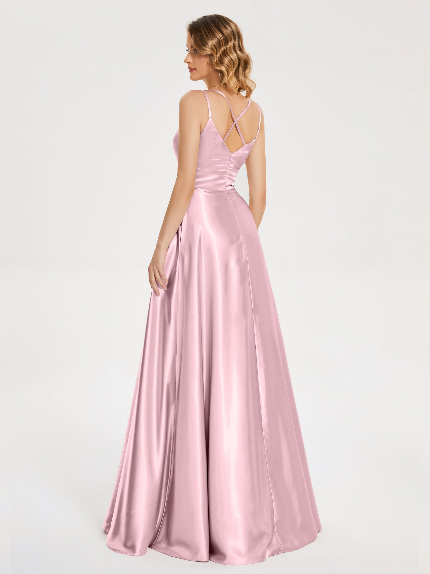 Briella Spaghetti Straps Soft Satin Bridesmaid Dress