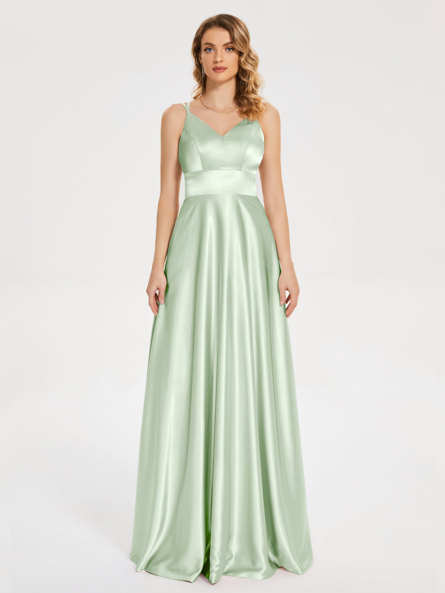 Briella Spaghetti Straps Soft Satin Bridesmaid Dress