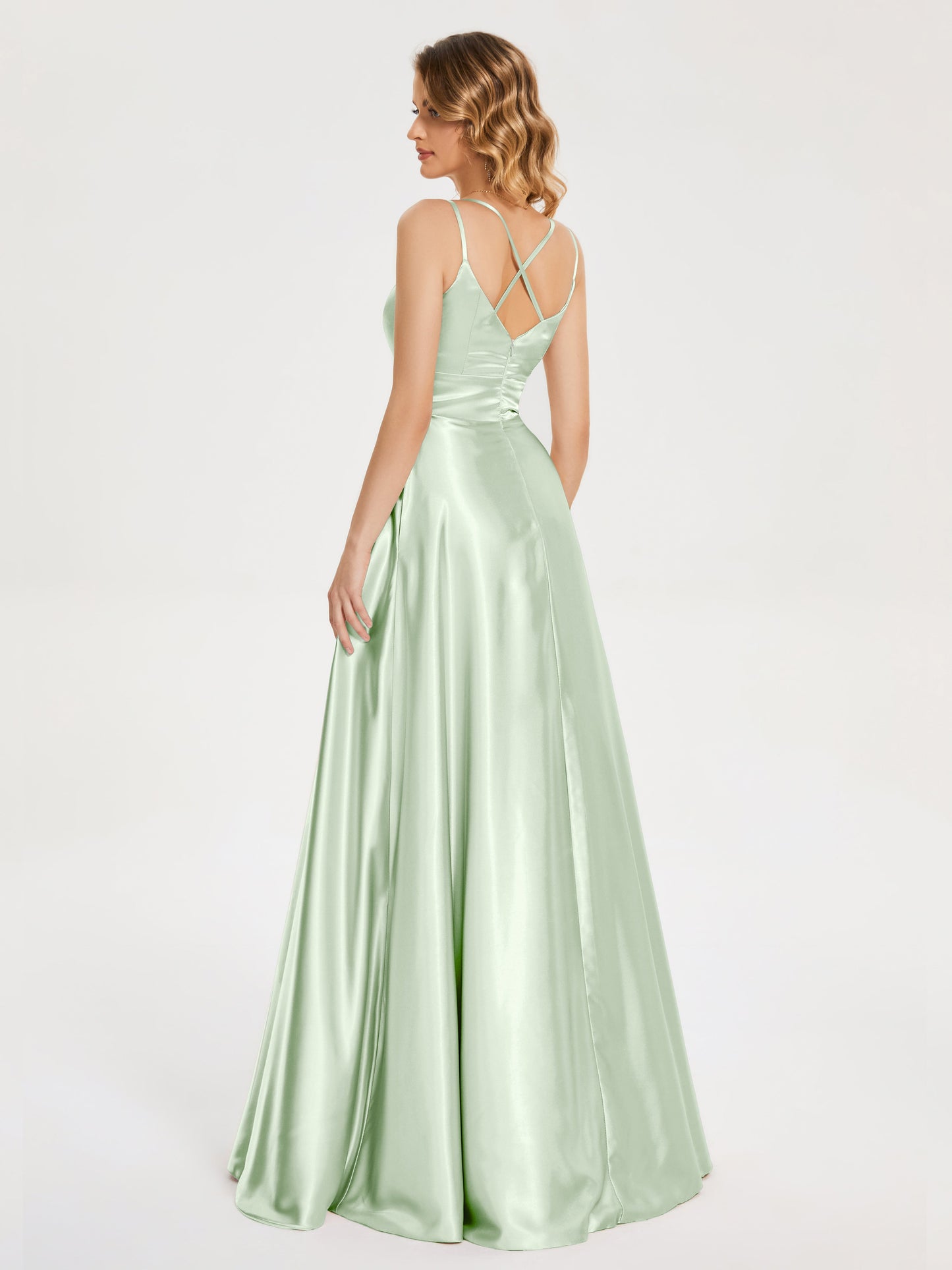 Briella Spaghetti Straps Soft Satin Bridesmaid Dress