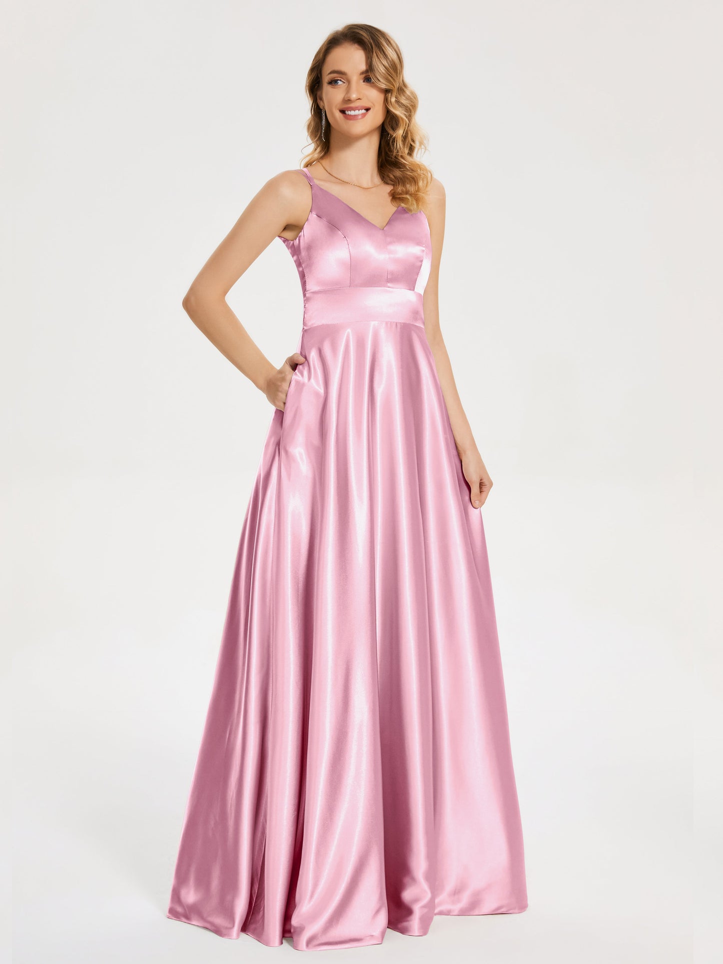 Briella Spaghetti Straps Soft Satin Bridesmaid Dress