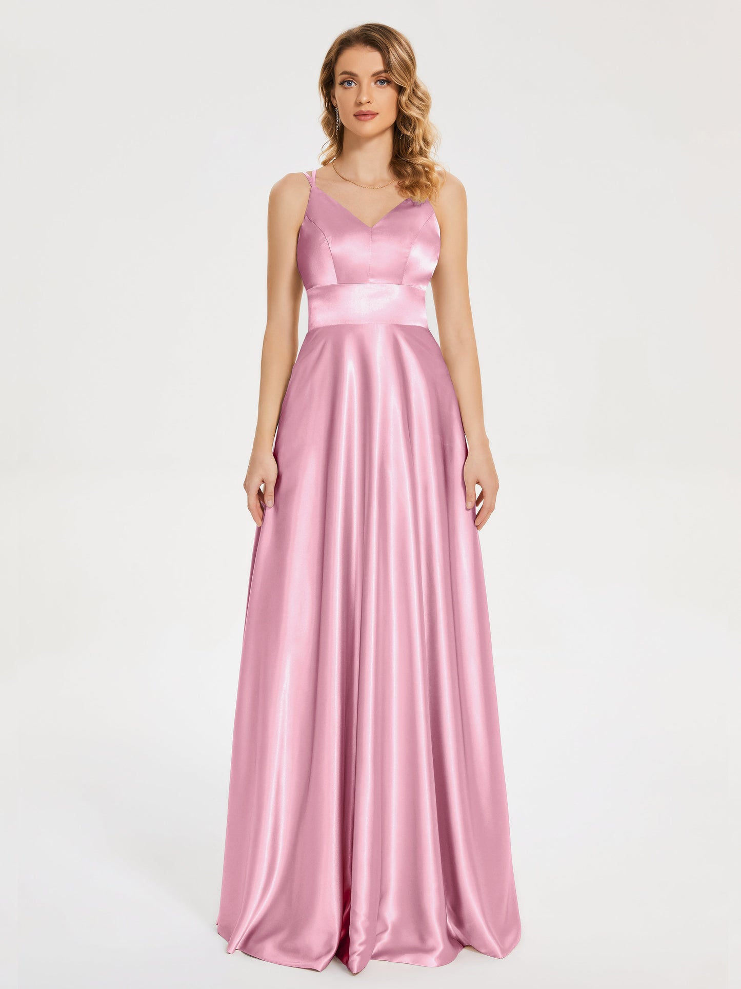 Briella Spaghetti Straps Soft Satin Bridesmaid Dress