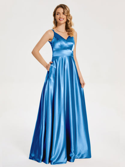 Briella Spaghetti Straps Soft Satin Bridesmaid Dress
