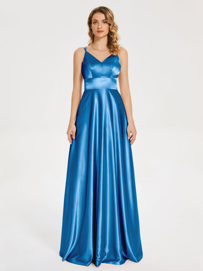 Briella Spaghetti Straps Soft Satin Bridesmaid Dress