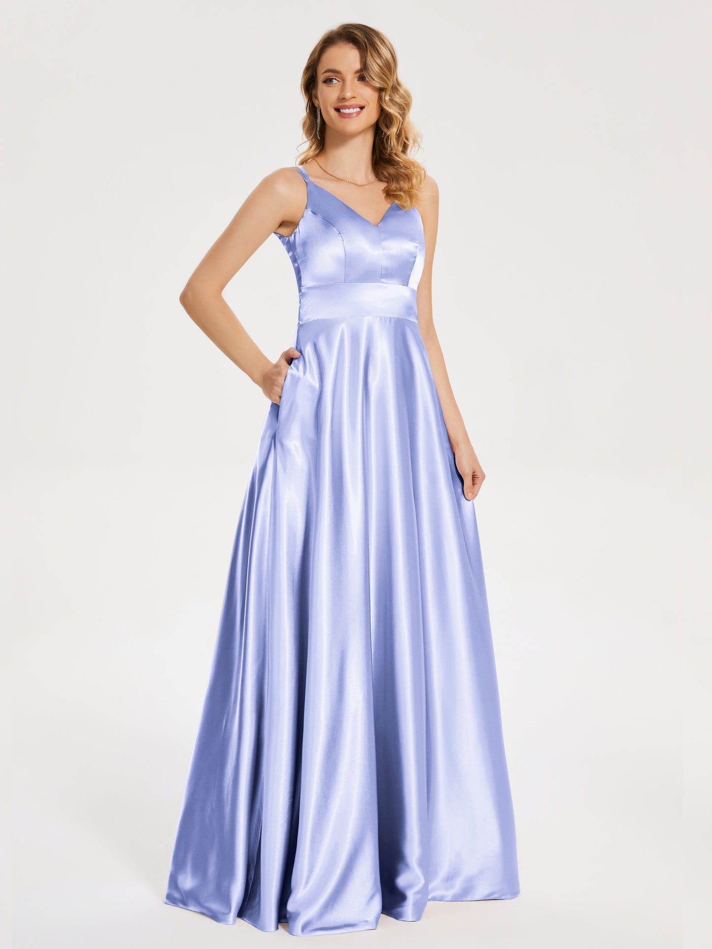 Briella Spaghetti Straps Soft Satin Bridesmaid Dress