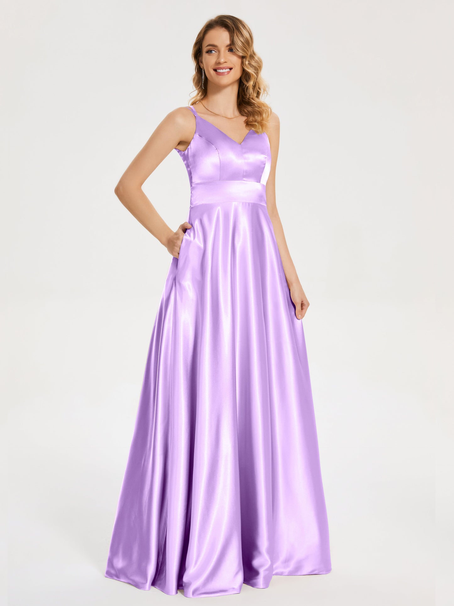Briella Spaghetti Straps Soft Satin Bridesmaid Dress